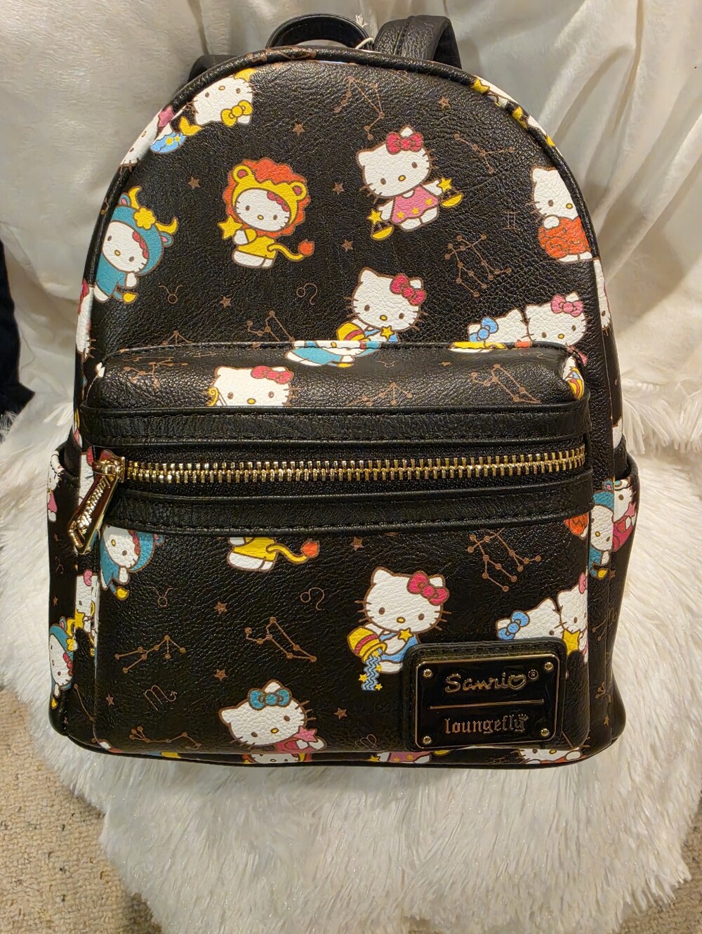 Loungefly Hello Kitty Zodiac Print faux leather mini backpack